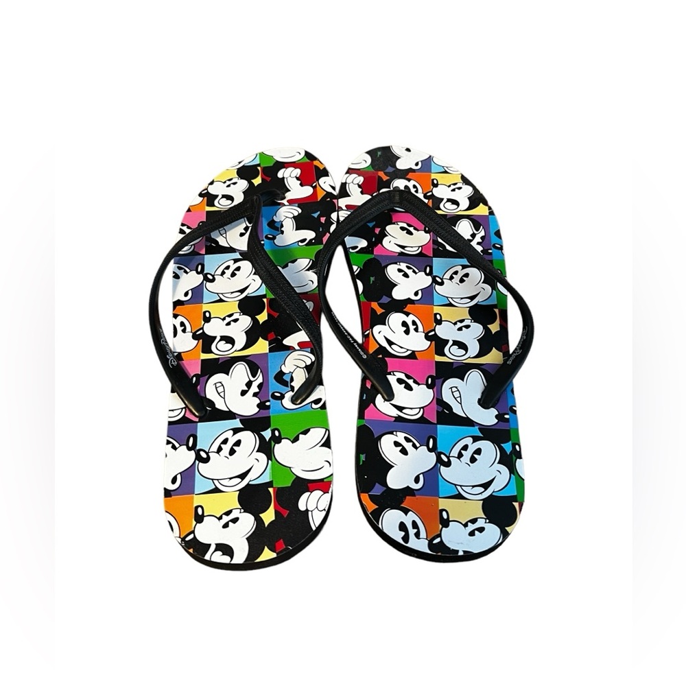 New Disney Black Flip Flops Size 9